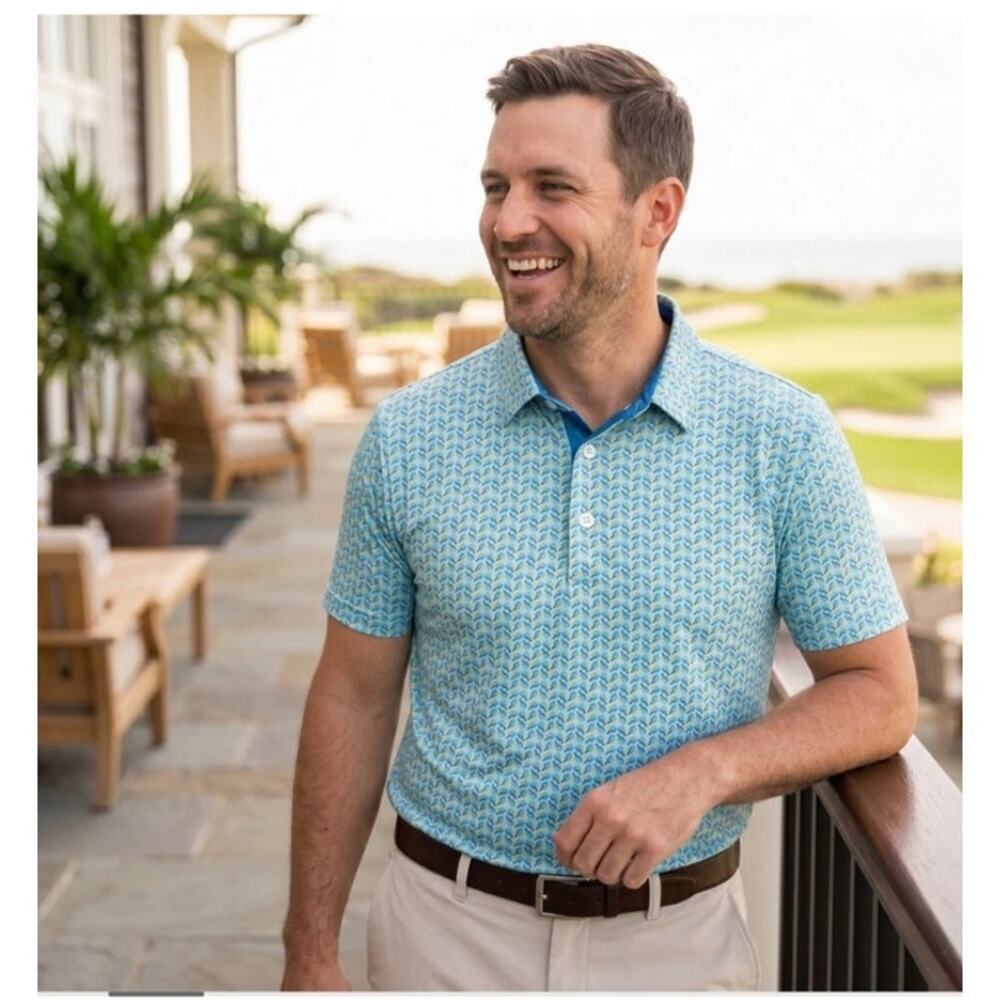 Chalktalk Pickleball short sleeve polo Rally Size Lg UV protection Performance